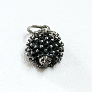 Cute Prickly Hedgehog Porcupine Sterling Silver Bracelet Charm - Vintage Charm